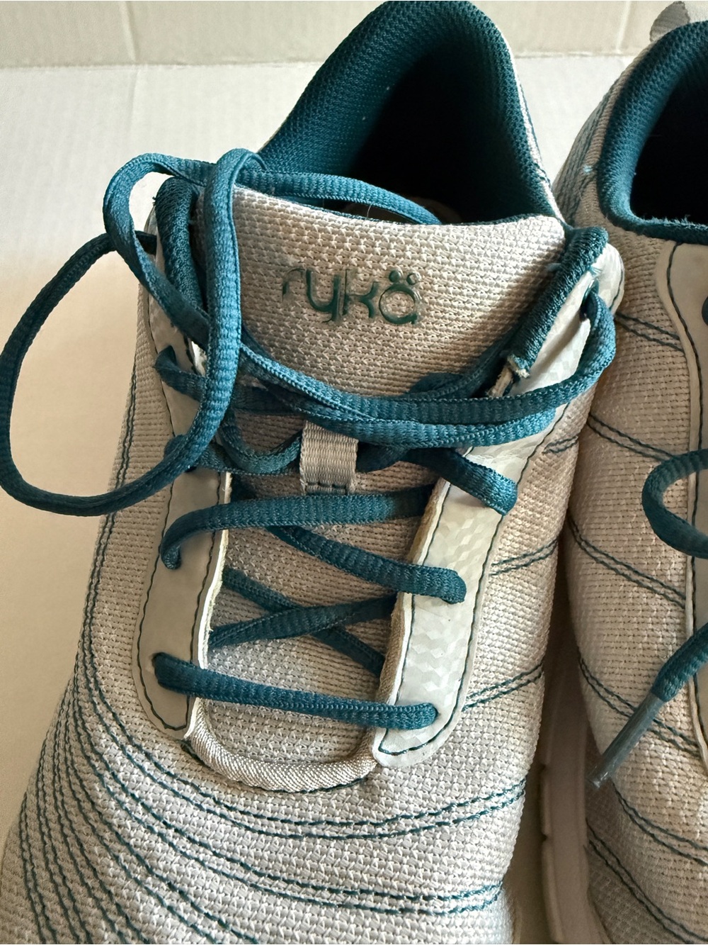 Ryka Women's Athletic Sneakers in Gray with Teal and Green - Picture 3 of 8